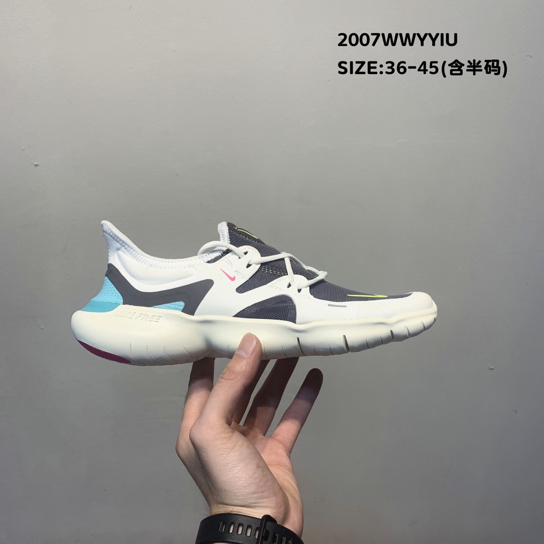 New Men Nike Free Rn 5.0 2019 White Black Jade